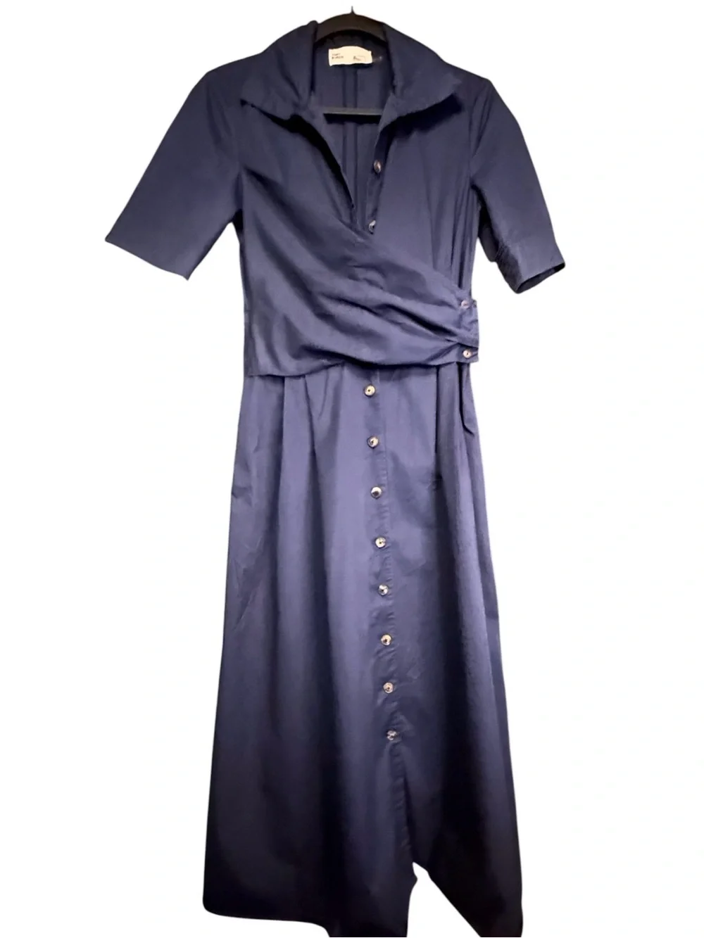 Tory Burch Poplin Wrap Shirtdress Navy Blue A-line NWOT